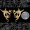 Raw Brass Flying Dragon Pendants Stampings One Pair of Dragons - B-P77